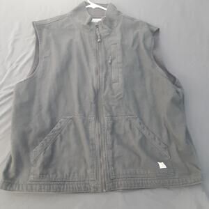 Ocean+Coast Men's Vest Sz 2XL Gray Canvas Outdoor Warm Fleece Lined Workwear